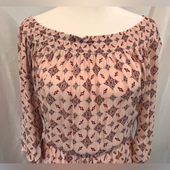 Abercrombie & Fitch pattern jumper shorts romper off the shoulder top - Picture 2 of 4